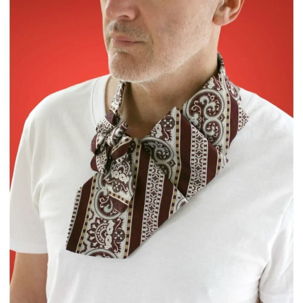 Ogsplosh Ascot Scarf Made From A Repurposed Vintage Necktie NEW